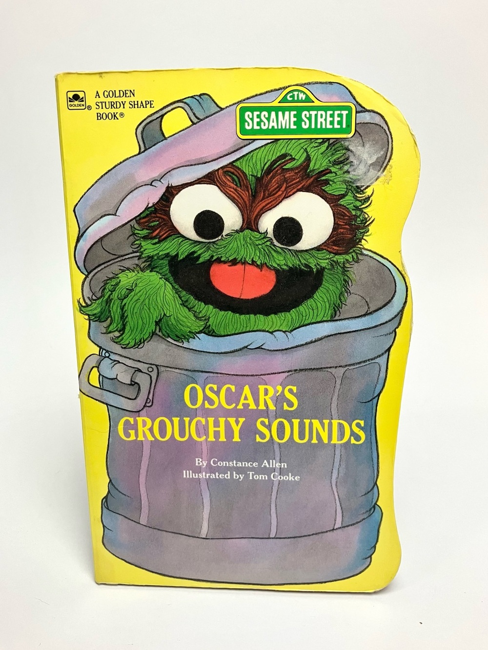 Vintage Sesame Street 1990 Golden Sturdy Shape Book Oscar's Grouchy Sounds 90s